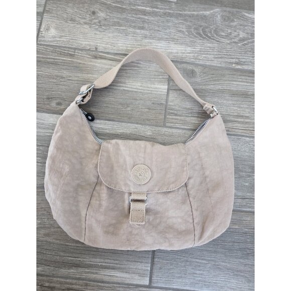 Kipling Beige Hobo Shoulder Bag Missing Monkey. Lightweight. Washed Ready To Go - Picture 1 of 5